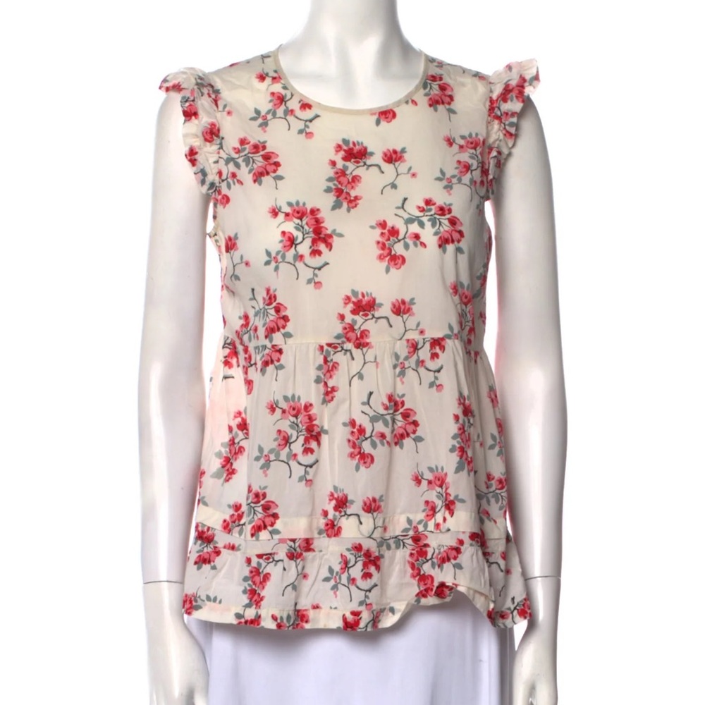 Red Valentino floral cotton top